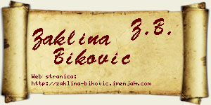 Žaklina Biković vizit kartica